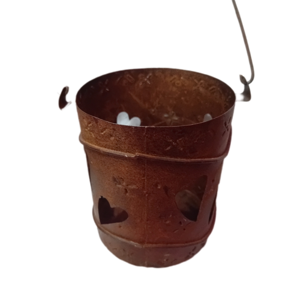 Rustic Brown Heart Lantern